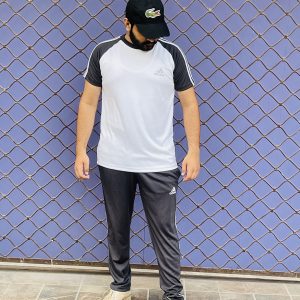 Dry Fit Addidas Tracksuit - White Grey