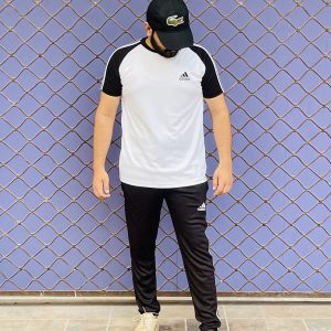 Dry Fit Addidas Tracksuit - White black