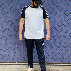 Dry Fit Addidas Tracksuit - White Blue