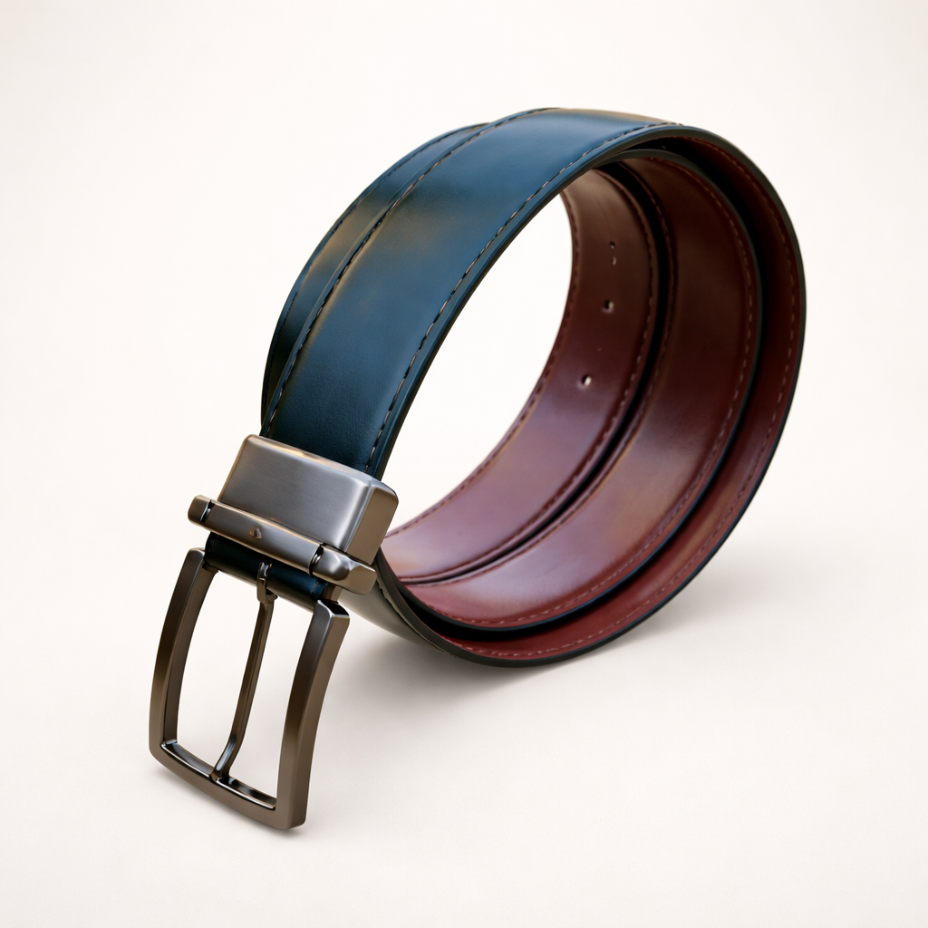 2-in-1 Leather Belt (Brown & Black) Formal & Casual Perfect Belt For Men's - Image 2