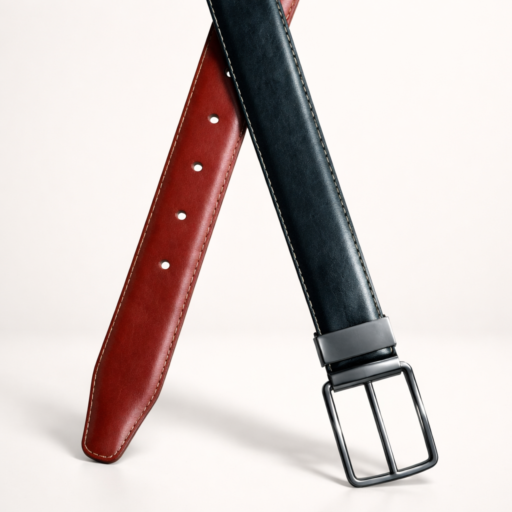 2-in-1 Leather Belt (Brown & Black) Formal & Casual Perfect Belt For Men's - Image 3